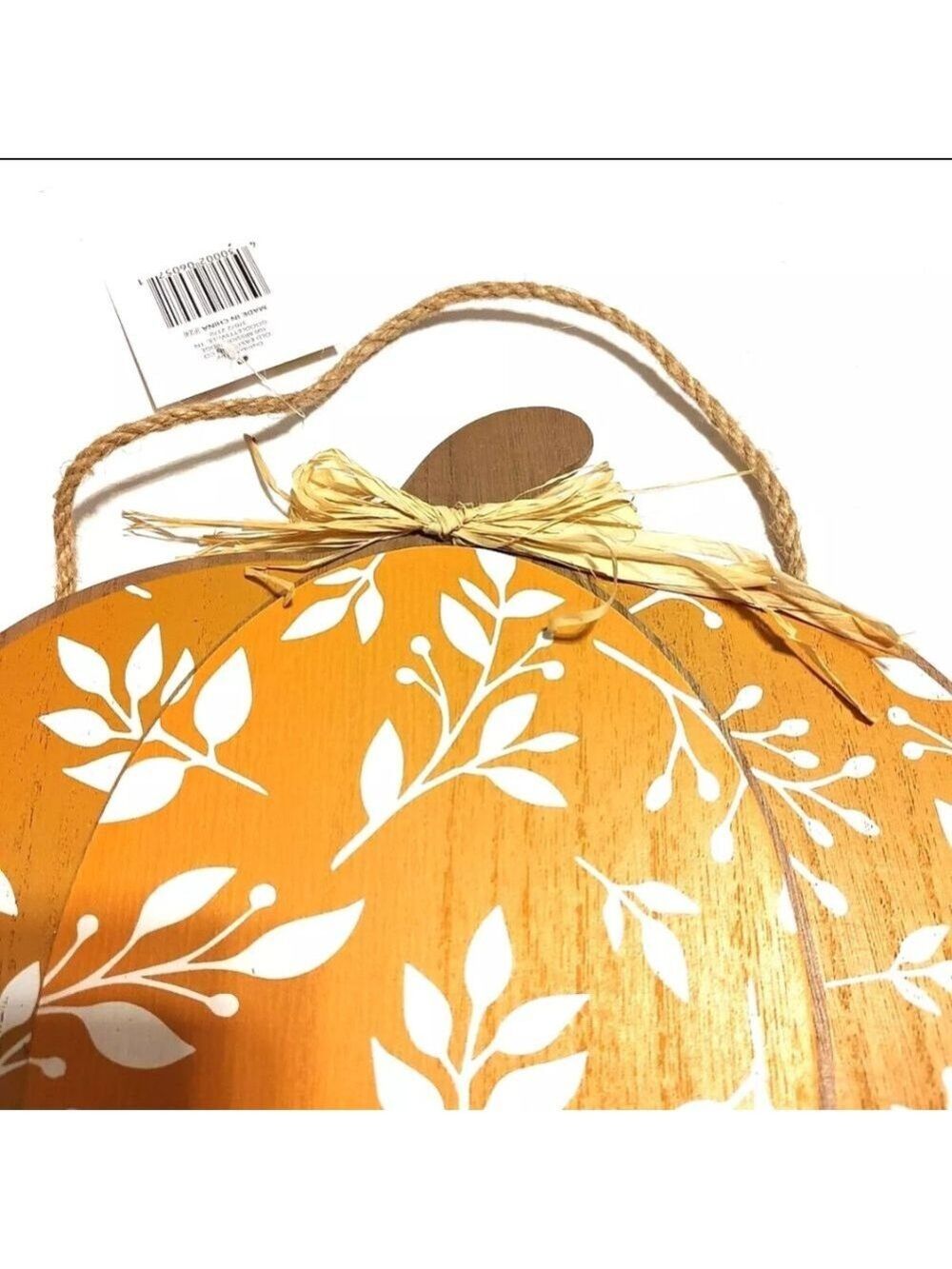 Autumn Pumpkin Wall Decor Orange and White - Picture 4 of 11